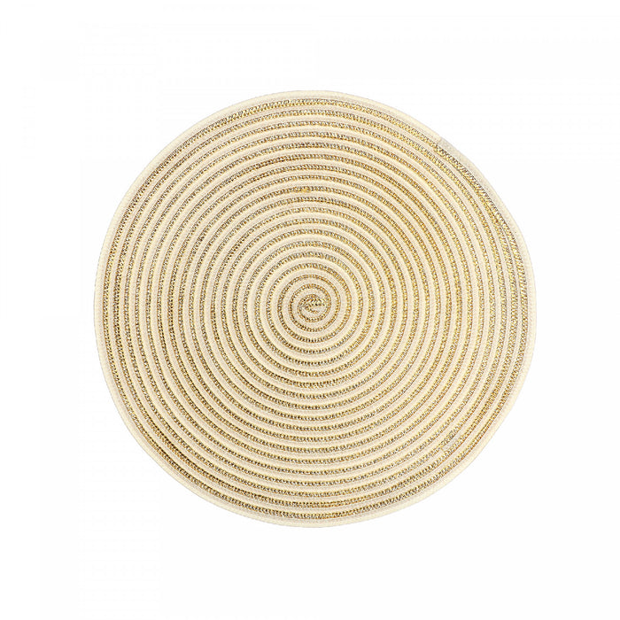 Woven Round Gold Shimmer Placemat - Set of 12