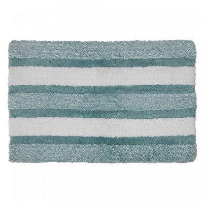 Microfibre Striped Bathmat Blue 20 x 32|Tapis de salle de bain rayé en microfibre bleue 20 x 32