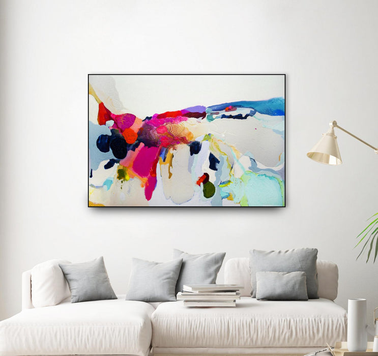 \"Reach In Out\" Canvas Framed Black 36x24 Wall Art