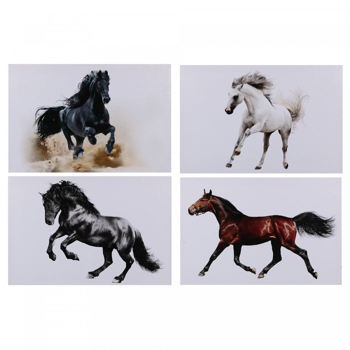 Canvas Wall Art Galloping Horses 16 x 24 -Set of 4 Wall Decor