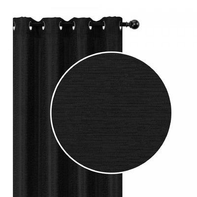 Jacquard Blackout Panel Linea Black 96" Drapes and Blinds|Panneau coupe-lumière Linea de 96 po noir en jacquard