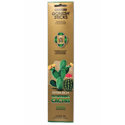 Gonesh Stick Flowering Cactus Set of 8 Incense Sticks|Ensemble de 8 paquets de bâtons d’encens au cactus en fleurs de Gonesh