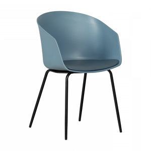 Flam Chair with Metal Legs - Blue/Black 
