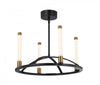 Infiniti Matte Black & Brass 4-Light Integrated LED Chandelier