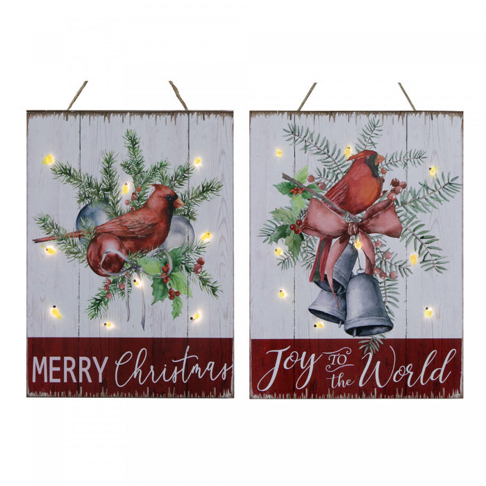 MDF Wall Hanger Cardinal Wishes - Set of 2 Wall Decor