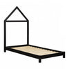 Sweedi Twin Bed With House Frame Headboard - Matte Black