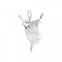Ballerina With Fur Tutu Ornament - Set of 12 Christmas Ornaments