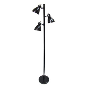 Simple Designs Metal 3-light Tree Floor Lamp, Black Finish|Lampe à pied arquée Simple Designs en métal à 3 ampoules, fini noir|D218VASZ