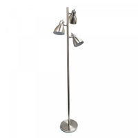 Simple Designs Metal  3-light Tree Floor Lamp, Brushed Nickel Finish
