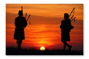 Pipers At Sunset 16x24 Wall Art Frame And Fabric Panel