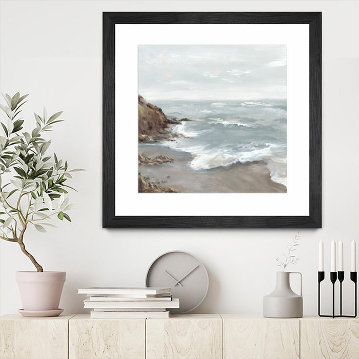 \"Beautiful Bay\" Matted and Framed Black 36x36 Wall Art
