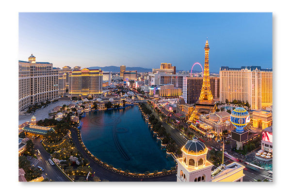 Cityscape of Las Vegas Strip Aerial View 16x24 Wall Art Fabric Panel Without Frame