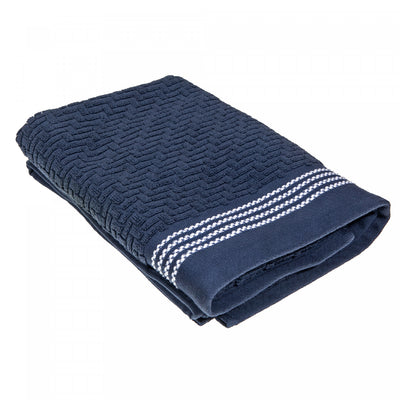 Luxury Stitch Bath Towel 30 x 60 Blue - Set of 2 Towels|Serviette de bain brodée luxueuse 30 x 60 bleue - ensemble de 2 serviettes