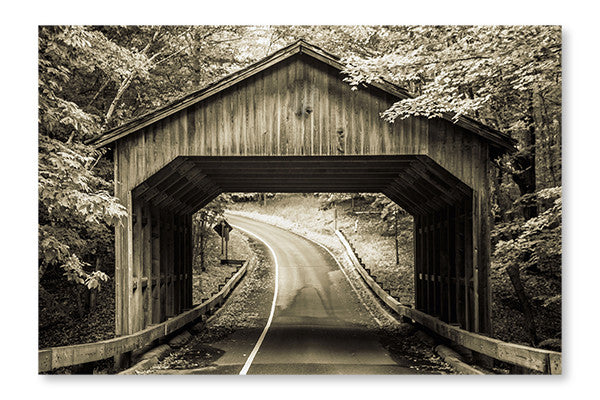 Covered Bridge 16x24 Wall Art Frame And Fabric Panel
