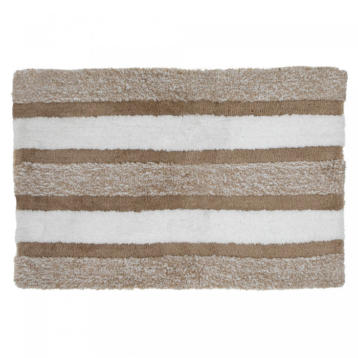 Microfibre Striped Bathmat Taupe 20 x 32