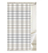 Printed Canvas Shower Curtain with Roller Hooks Striped