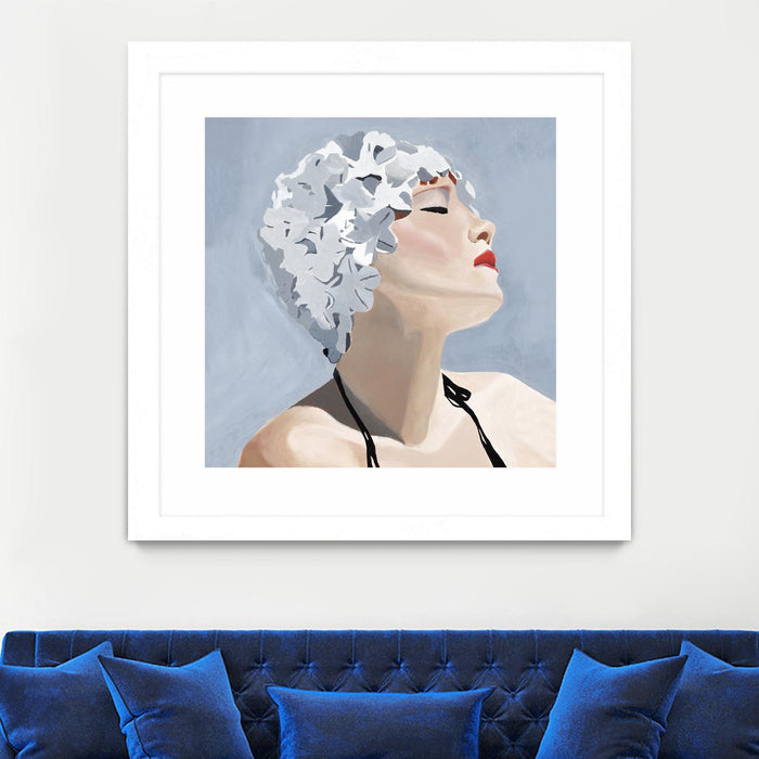 \"Getting My Tan On\" Matted and Framed White 30x30 Wall Art