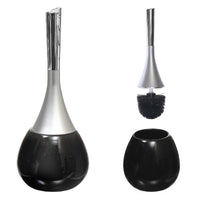 Dolomite Toilet Holder and Brush Black Bath Accessories