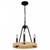 Perris 3-Light Black Chandelier 