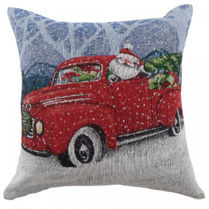 Cushion Santa in Truck - Set of 2 Cushions