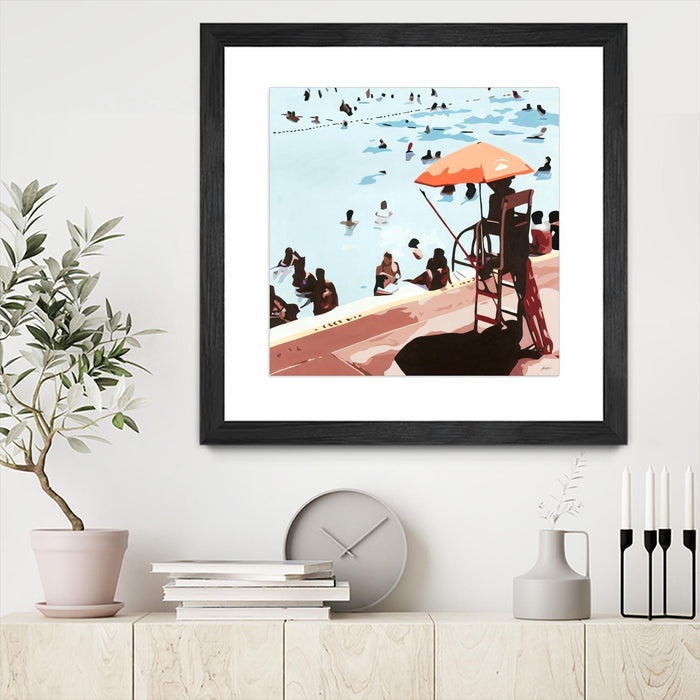 \"It's All Going Just Swimmingly\" Matted and Framed Black 30x30 Wall Art