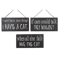 MDF Wall Signs Cat Humor - Set of 3 Wall Decor