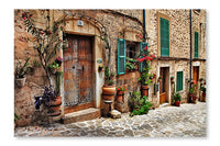 Charming Streets of Old Mediterranean Towns 24x36 Wall Art Fabric Panel Without Frame