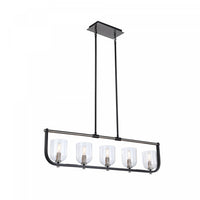Cheshire Black & Nickel 5-Light Island Light