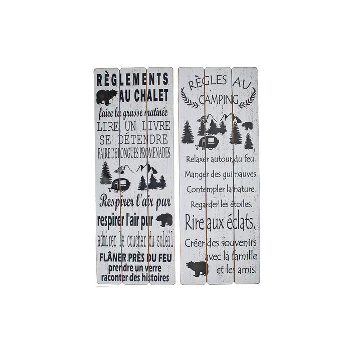 Wood 'Regles Au Chalet' Wall Sign - Set of 2