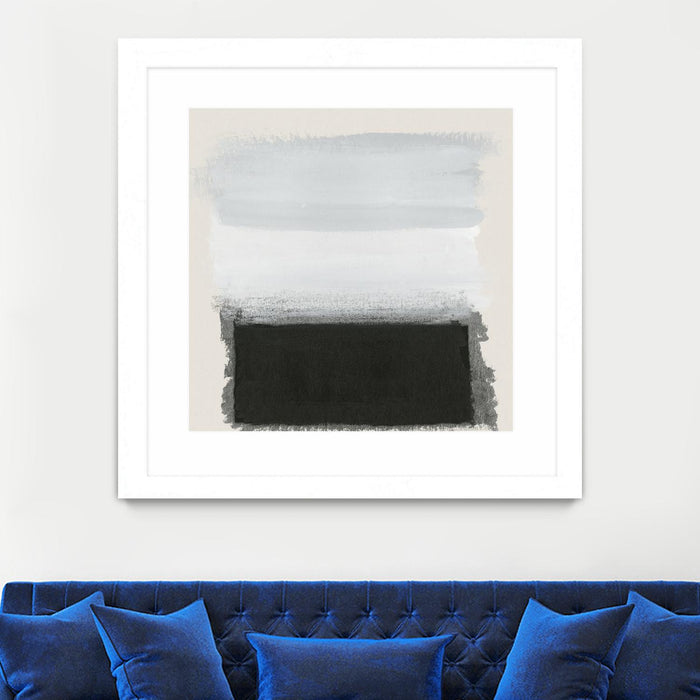 \"Star Night Interlude\" Matted and Framed White 30x30 Wall Art