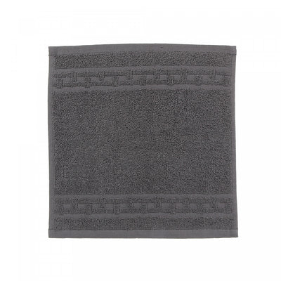 Basketweave Wash Cloth 12 x 12 Charcoal Grey - Set of 6 Towels|Débarbouillette nattée gris anthracite 12 x 12 - ensemble de 6 serviettes