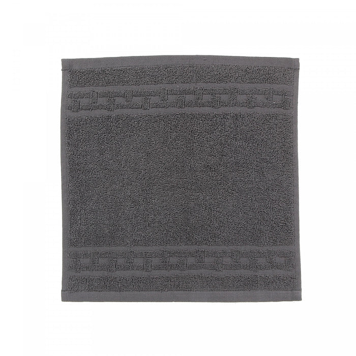Basketweave Wash Cloth 12 x 12 Charcoal Grey - Set of 6 Towels