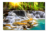 Erawan Waterfall In Kanchanaburi Province 16x24 Wall Art Frame And Fabric Panel