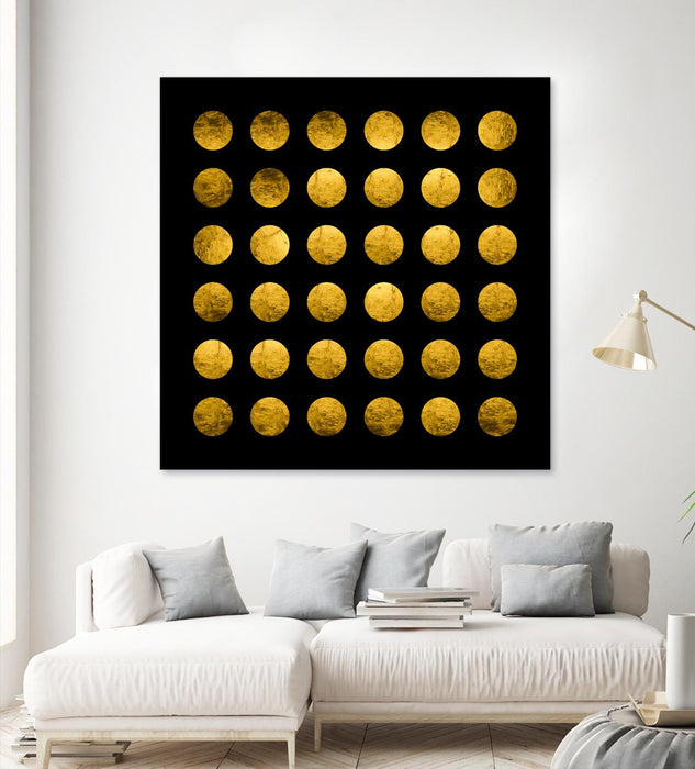\"Golden Spots Black\" Giant Art 72x72 Wall Art
