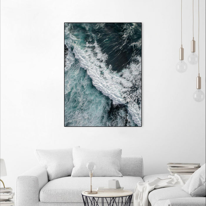 \"From Above 9\" Canvas Framed Black 18x24 Wall Art
