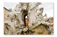 Fontana Dei Quattro Fiumi, Piazza Navona, Rome, Italy 16x24 Wall Art Fabric Panel Without Frame
