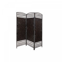 3 Panel Woven Bamboo Screen Basketweave