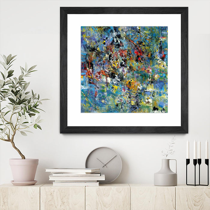 \"Carpe Diem 2\" Matted and Framed Black 36x36 Wall Art