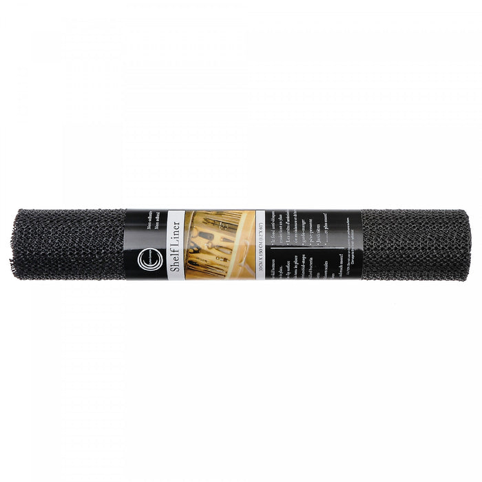 Anti Slip Pvc Mat Black 12\" x 60\" - Set of 6 Kitchen Storage