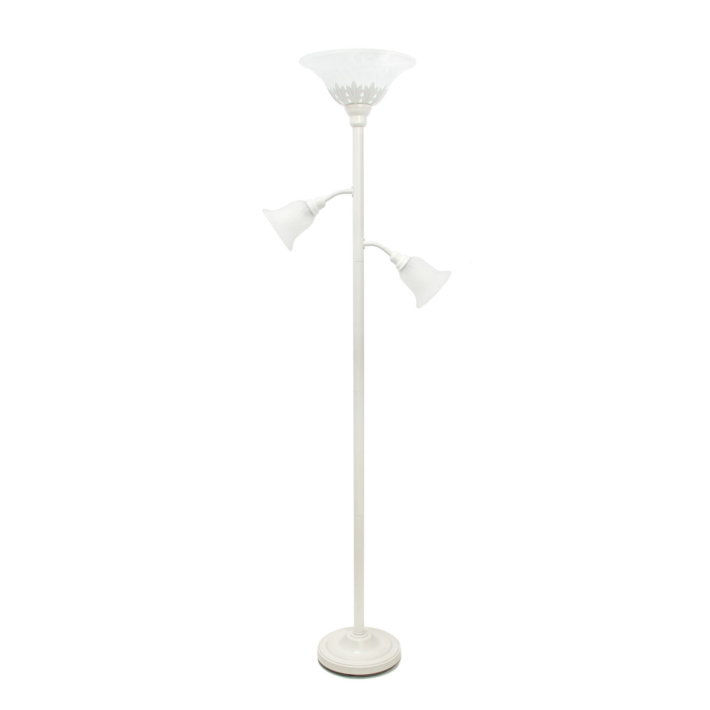 Elegant designs 3 light floor shop lamp with scalloped glass shades