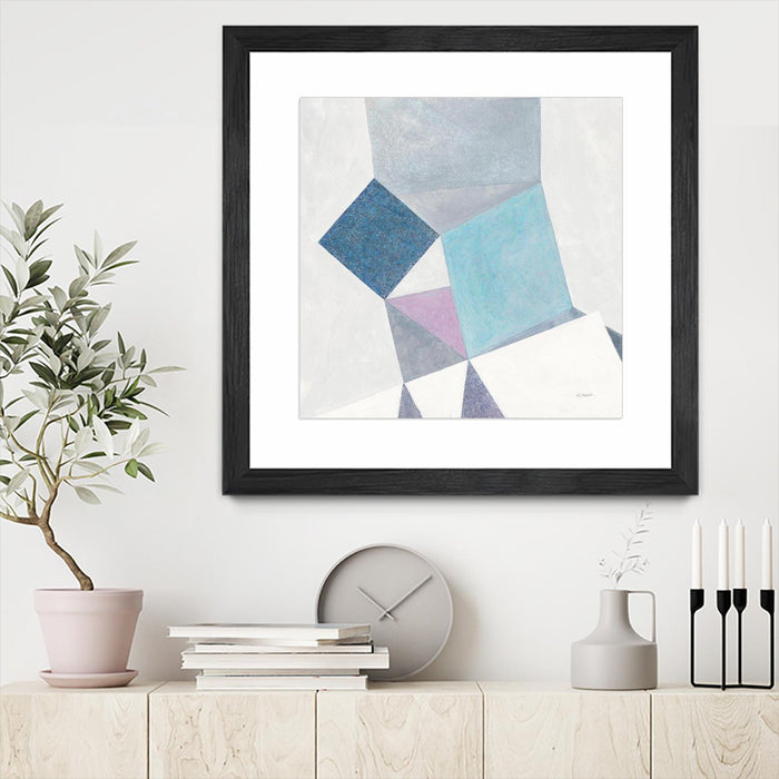 \"Bay Bridge V1\" Matted and Framed Black 30x30 Wall Art