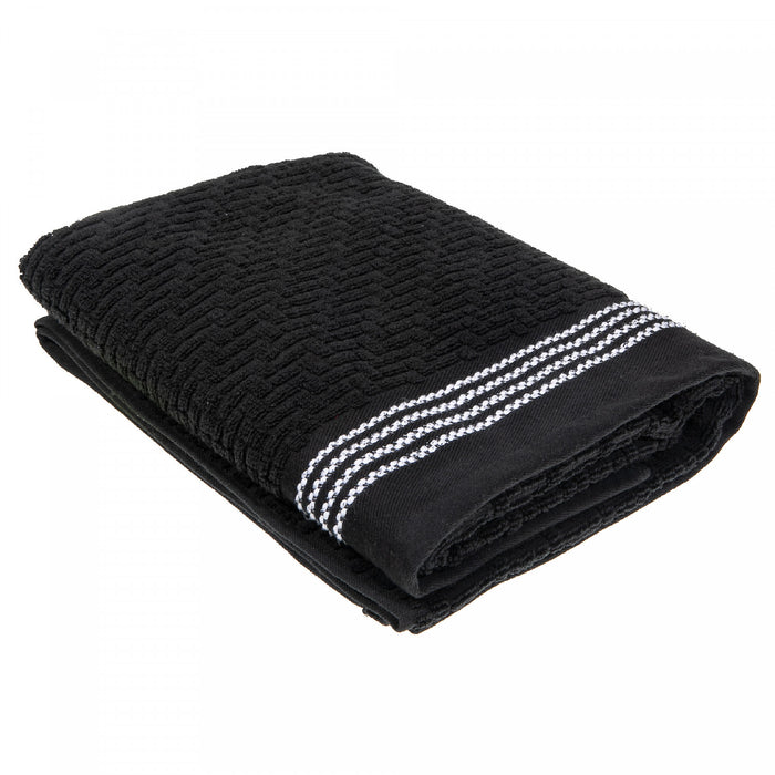 Luxury Stitch Bath Towel 27 x 50 Black - Set of 2 Towels