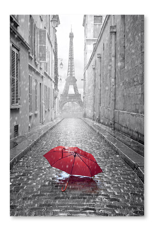 Eiffel Tower View From The Street Of Paris 16x24 Wall Art Frame And Fabric Panel