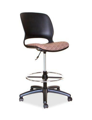 Tygerclaw Adjustable Rolling Swivel with Backrest Bar Stool