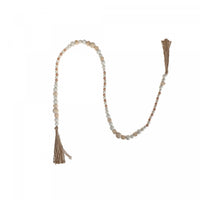 Wood Natural Beaded Garland with Tassels