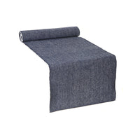 Chambray Ribbed Table Runner Navy Blue - Set of 2