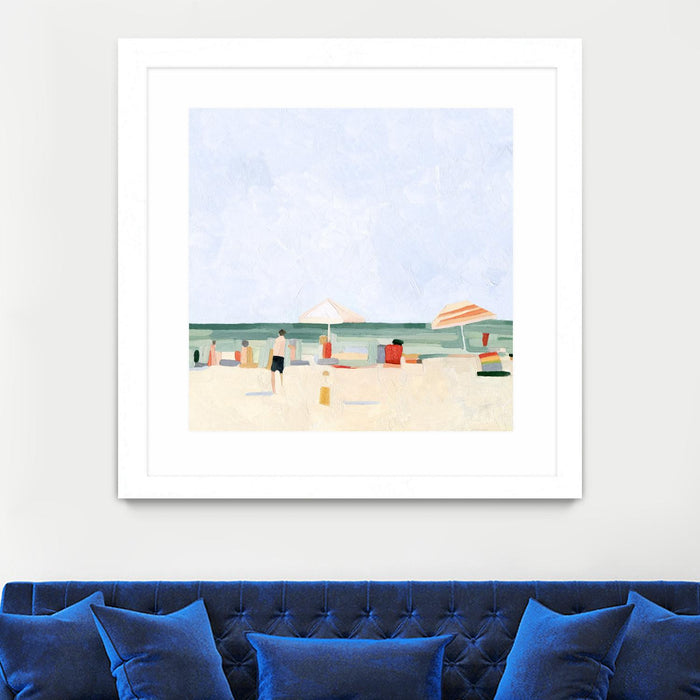 \"Family Vacation Ii\" Matted and Framed White 30x30 Wall Art
