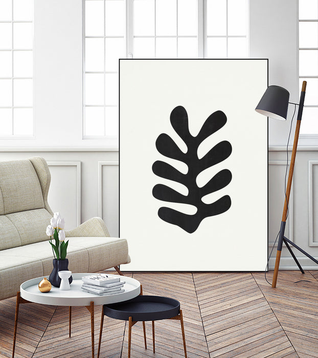 \"Papiers Découpés Iii\" Canvas Framed Black 24x36 Wall Art