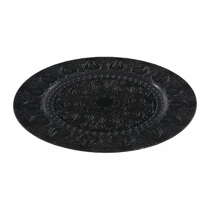 Charger Plate Lily Bulb Black 13\" - Set of 6 Dinnerware