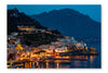 Amalfi City At Night 28x42 Wall Art Fabric Panel Without Frame